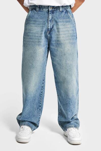 its basic Erkek T.Kot Rengi 4w5-32 Skater Fit Bol Kesim %100 Koton Denim Jean