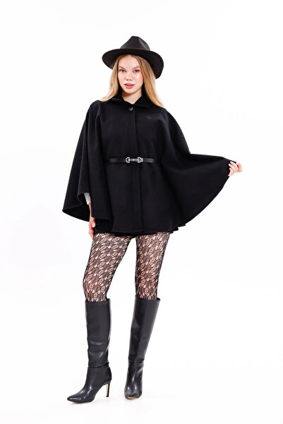 beeke Women's Belted Cashmere Cape Poncho Beeke-1133