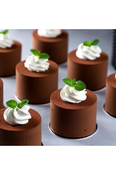 Gemi ticaret Stainless Steel Round Cake Mold (Parfait) 8 Pieces