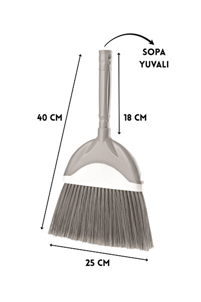 ELDİPA 40 cm Plastik Kıllı Modern Süpürge Fırça – Ev, Bahçe ve İş Yeri İçin Ergonomik Saplı Çalı Süpürgesi