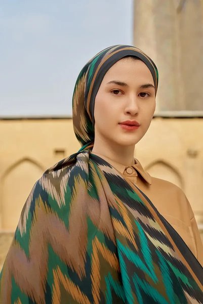 ED Scarf شال ميسوما فلوش فيسكوز - كاكي
