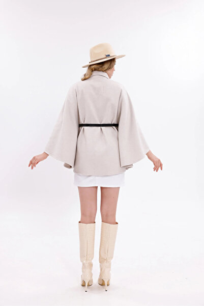 beeke Kless Women's Waist Belted Cashmere Poncho New Season Stylish Oversize Trend 2025