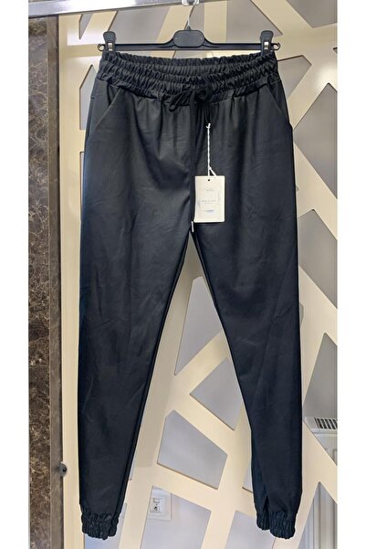 günay boutıque بنطلون جوجر أسود بخصر مطاطي -