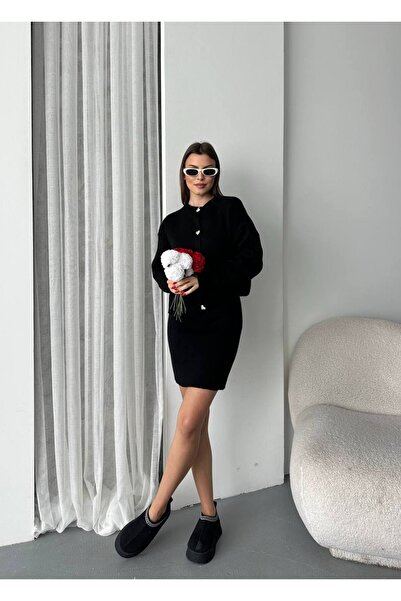 Bella Breeze Women's Knitwear Heart Button Detailed Stylish and Comfortable T...