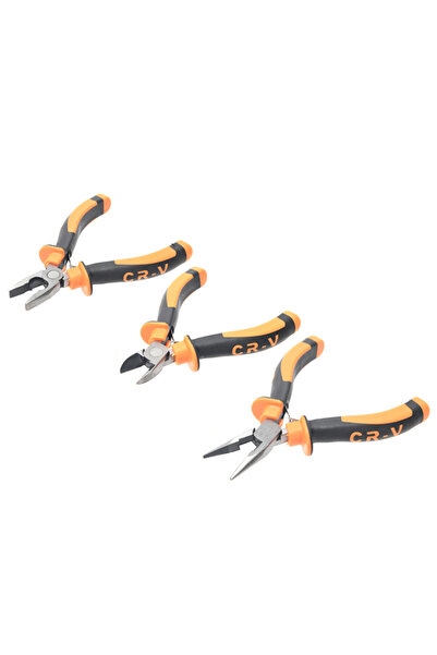 Lawazim طقم كماشة مكون من 3 قطع، مقاس 4.5 بوصة - كماشة قطع قطرية ذات رأس إبرة مع قبضة مانعة للانزلاق