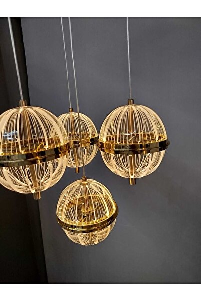 ZM AYDINLATMA Modern Led sarkıt Avize 4 lu