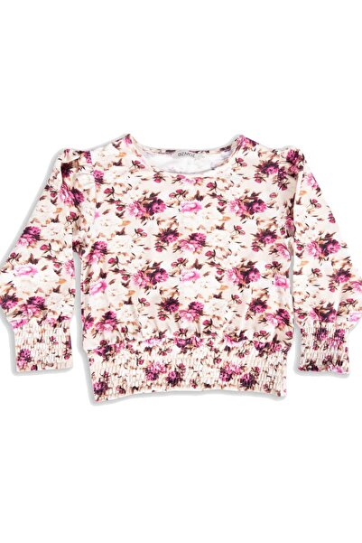 Ozmoz By Mukadder Özden Cotton Floral Printed Red Spring Winter Girl Blouse