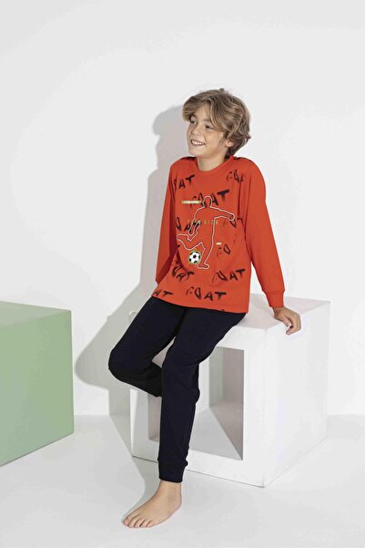 RAPAPA Boy's Long Sleeve Interlock Cotton Pajama Set 7407t