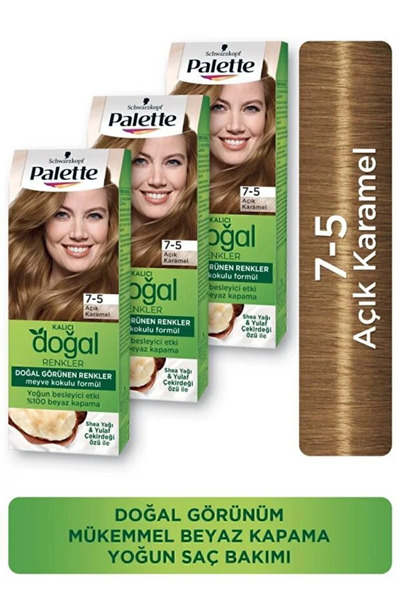 Palette Kalıcı Doğal Renkler 7-5 Açık Karamel X 3 Adet