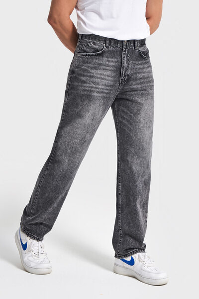 its basic Erkek Füme Renk 4w5-14 Loose Fit %100 Koton Denim Jean