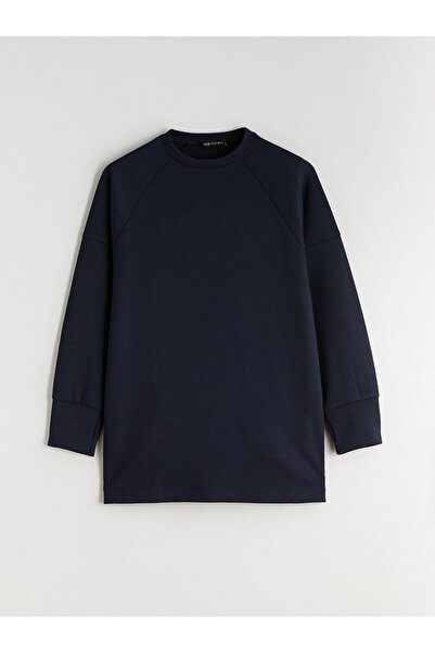 LC Waikiki LCW Скромна тъмносиня дамска туника с голям размер и велосипедна д...