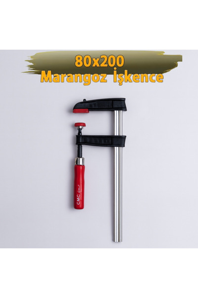 CMC Tools F Tipi Güçlü Marangoz İşkence Sıkıştırma Mengene Kıskaç 80x200 mm