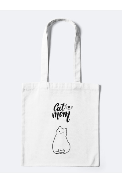 junobi Cat Mom Bez Çanta & Kalemlik Seti – Kedi Annesi Tasarım