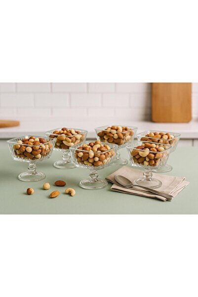 Noah Exclusive Footed 4-Piece Square Cerezli Bowl-160 Cc -9 Cm*9 Cm* 9.5 cm