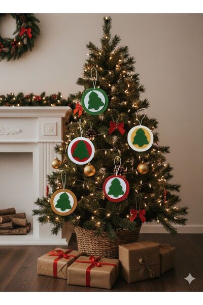 iğne izi El Yapımı Yılbaşı Ağacı Süsü, Çam Ağacı Süsü, Noel Ağacı Süsü, 5'li ...