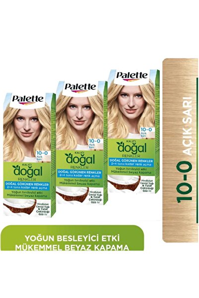 Palette Kalıcı Doğal Renkler 10-0 Açık Sarı X 3 Adet