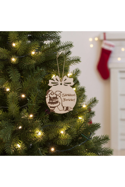 damoro Glob personalizat cu text,Sarbatori Fericite,ornament brad,set 5,model...