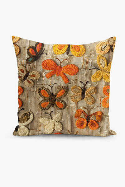 Filamente Husă pentru pernă cu imprimare digitală pe două fețe, aspect brodat...
