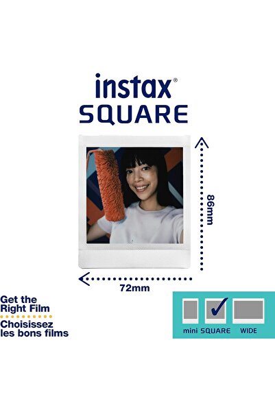 Fujifilm فيلم إنستا سكوير الجديد للتصوير الفوتوغرافي، باللون الأبيض (16583652)