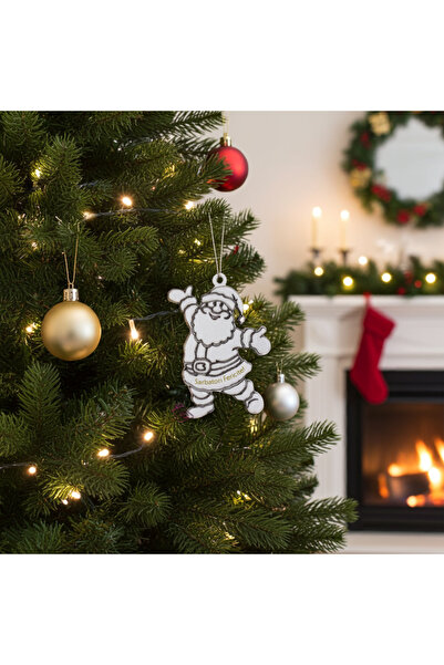 damoro Glob personalizat ,Sarbatori Fericite,model Mos Craciun,lemn,set 5buc