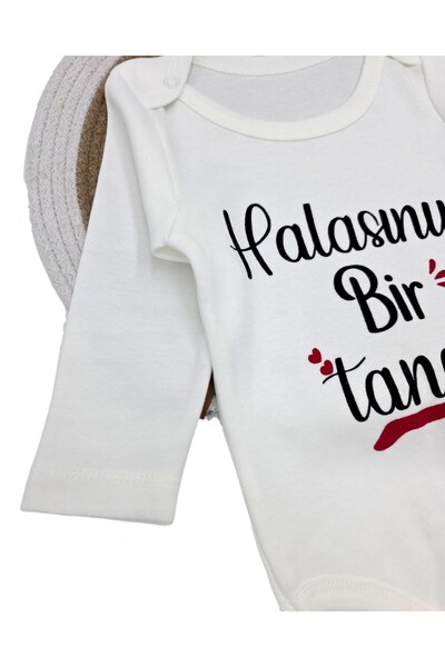 Egelite One of the Grandchildren's Printed Long Sleeve, 100% Cotton Baby Snap Bodysuit / Romper / Undershirt