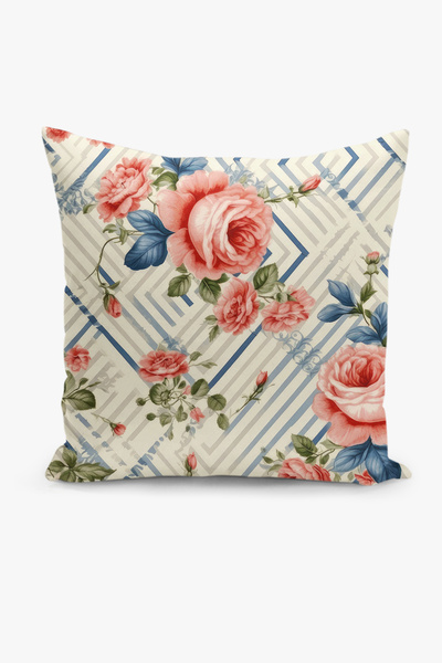 Filamente Husă de pernă cu imprimare digitală pe două fețe, cu model de flori