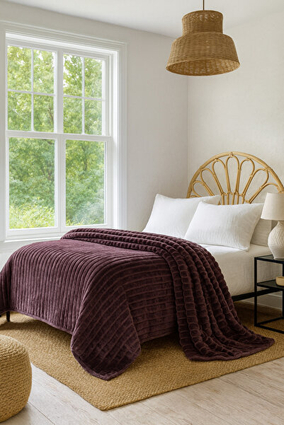BED LİNE Gentle Tek Kişilik Battaniye 160*220 Mürdüm