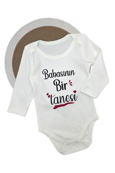 Egelite Long-Sleeved, 100% Cotton Baby Bodysuit/Onesie/Undershirt with the Print, "One of Dad's Boys."