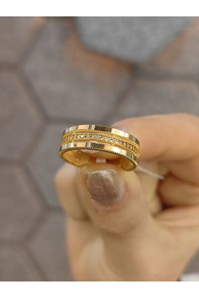 nasipkuyumcu 14 AYAR ÜÇLÜ AJDA MODEL TAŞLI TARZ FANTAZİ ALTIN YÜZÜK XYZ002621