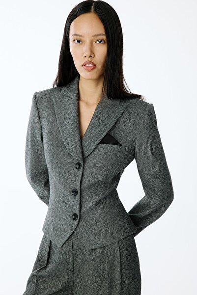rue Melange Textured Anthracite Jacket