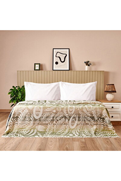 MATMEL Soft Fathi Cotton Double Blanket - Green - 200X220 cm