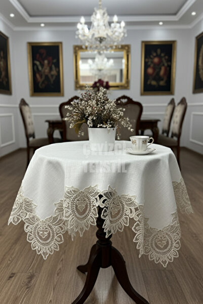 Çt Çeyizci Tekstil French Lace Linen Fiskos, Gardenia Fabric Fiskos 100X100Cm