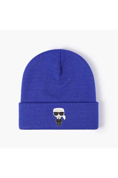 Karl Lagerfeld Ikonik Cap, Cotton, Blue, One-Size