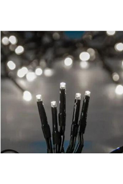 OEM Instalație de iluminat cu 100 de becuri LED albe, cablu verde, cu programe