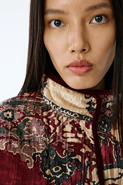 rue Kadife Dokulu Kapitone Ceket