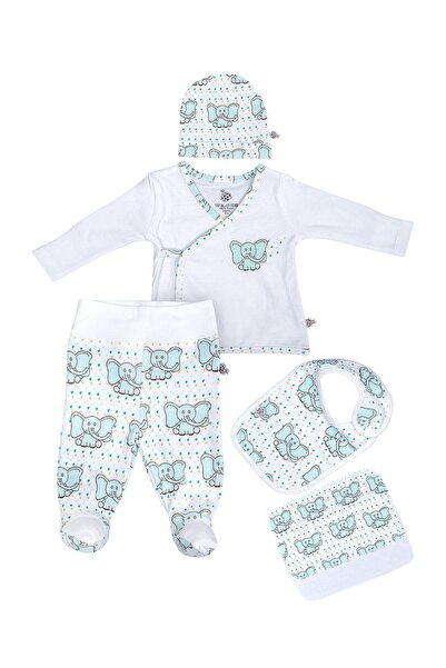 Ecocotton Borneo 5'li Hastane Çıkışı Zıbın Seti %100 Organik Pamuk Yeni Doğan...