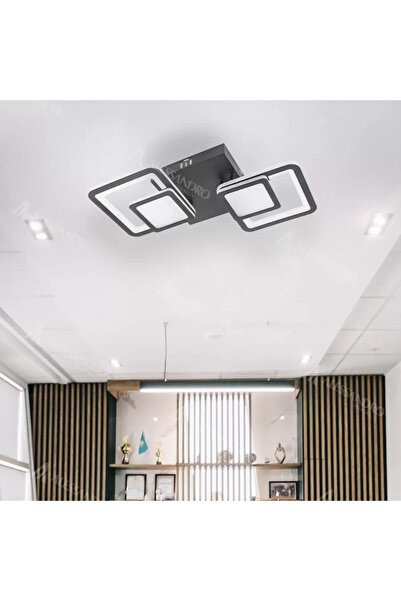 Alessandro Candelabru LED cu telecomandă Alessandro, 48W, 2 pătrate negre, reglabil, CCT 3 niveluri (rece/neutru/apă)