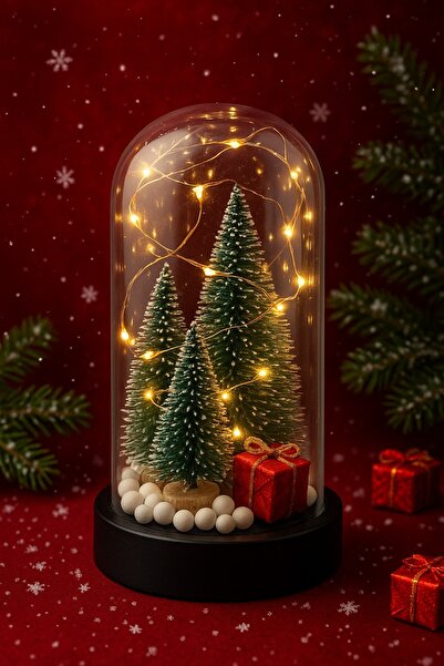 CHANCE GİFT جرة زينة عيد الميلاد على شكل شجرة الصنوبر مع إضاءة، هدية للعام ال...