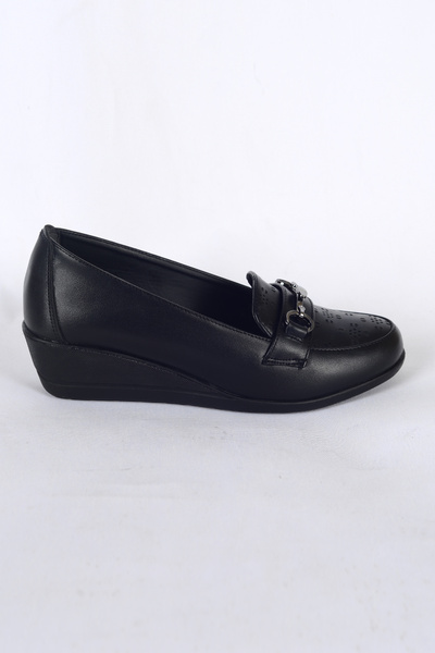 Pierre Cardin 54948 Siyah Kadın Toka Detaylı Dolgu Topuk Rahat Taban Ayakkabı