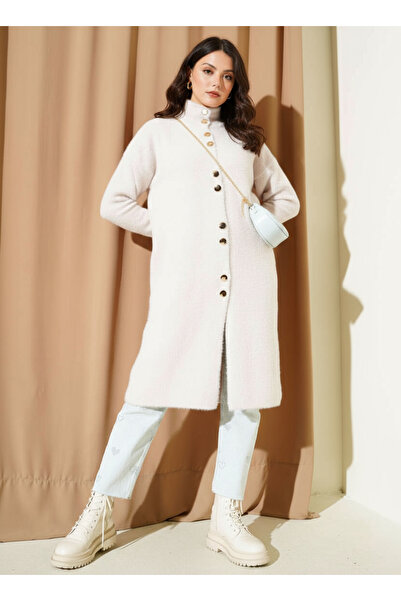 hayal giyim Bearded Cardigan with Metal Buttons