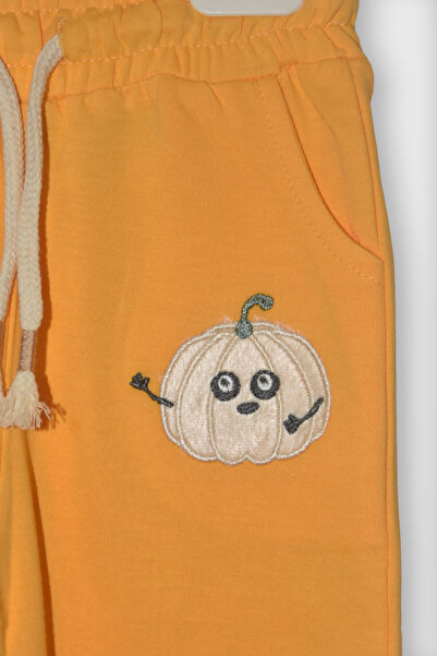 WORRN Erkek Çocuk %100 Pamuk Kabak Nakış Süzeneli Paça Lastikli Takım - 2150