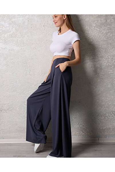 Maison La Femme Kadın Pileli Gizli Cepli Palazzo Pantolon