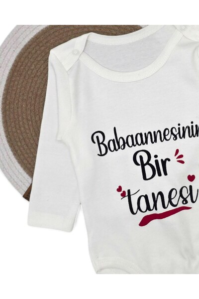 Egelite Grandmother's One-Of-A-Kind Design Printed Long Sleeve, 100% Cotton Baby Snap Bodysuit / Romper / Undershirt