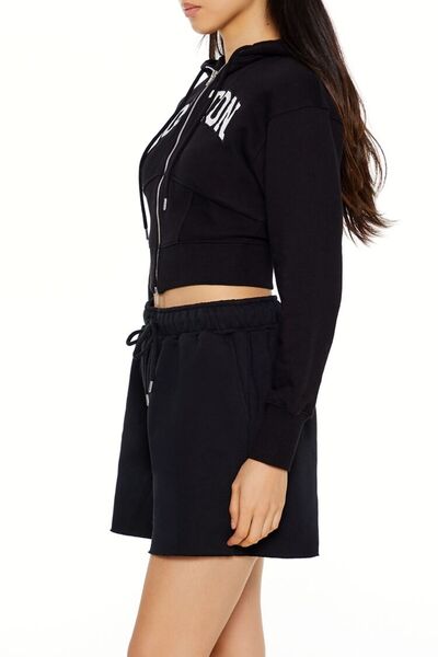 Forever 21 Boston Yazılı Kapüşonlu Sweatshirt