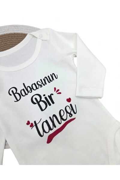 Egelite Long-Sleeved, 100% Cotton Baby Bodysuit/Onesie/Undershirt with the Print, "One of Dad's Boys."