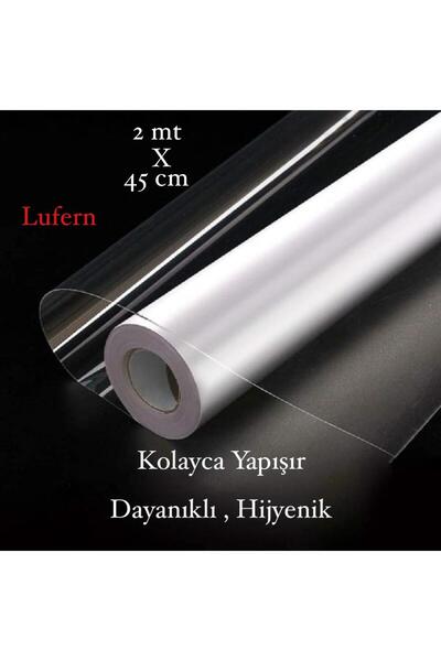 Lufern Eşya Koruyucu Şeffaf Film 2 Metre x 45 Cm Yağ Tutmaz Duvar Çizilme Eng...