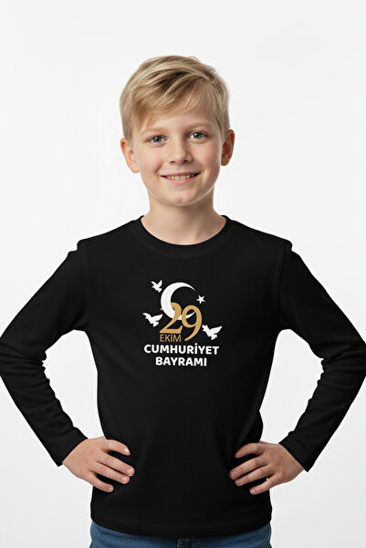 FYK KİDS Hanorac cu mânecă lungă pentru băiat, cu imprimeu, 29 octombrie