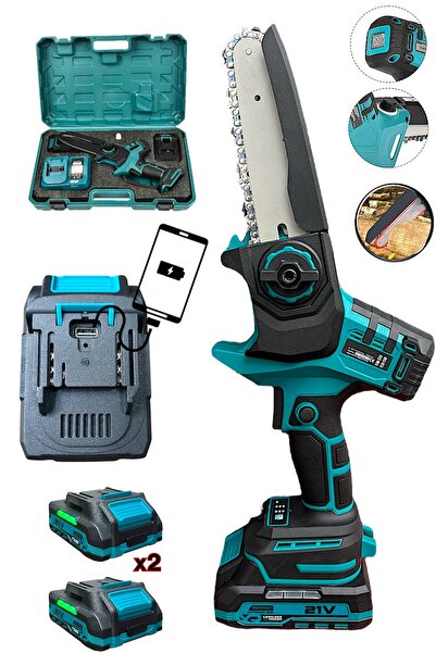 STANVOLT Extra Güçlü Çift Akülü Ağaç Dal Budama Makinesi El Testeresi Kesim M...