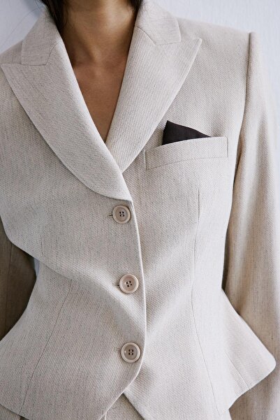 rue Melange Textured Beige Jacket