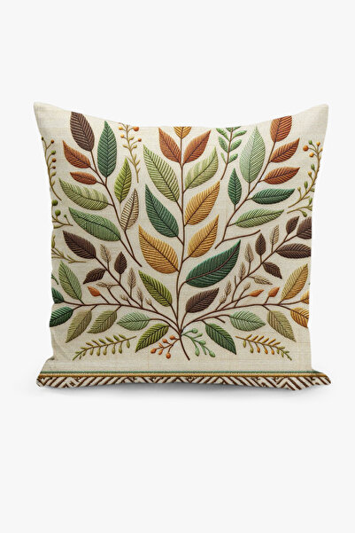 Filamente Husă pentru pernă cu imprimare digitală pe două fețe, aspect brodat...